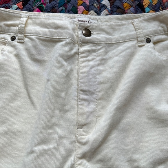 Coldwater Creek Cream Embroidered Straight Leg Corduroy Pants Women’s Size 12 - Picture 4 of 13